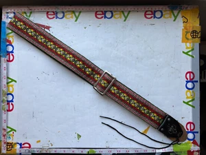 Ace Guitar Strap Red Green Black Yellow - Picture 1 of 23