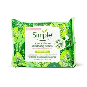 Simple Sensitive Skin Makeup Removing Cleansing Wipes No Harsh Chemicals 25ct - Picture 1 of 1