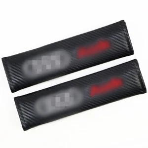For Audi 2pcs Car Seat Belt Cover Shoulder Pad Cushion Protector Carbon Fiber - Picture 1 of 4
