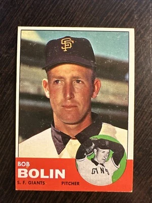 1963 TOPPS #106 BOBBY BOLIN SAN FRANCISCO GIANTS EX-MT *Hot Corner Vintage* - Image 1 of 2