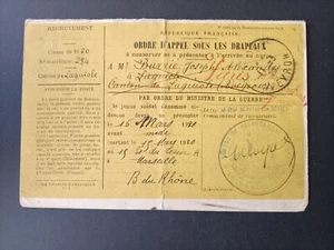 CPA ORDRE D'APPEL SOUS LES DRAPEAUX - Par Ordre du Ministre de la Guerre 1920 - Imagen 1 de 2