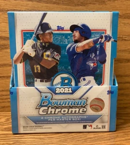 2021 Bowman Chrome Factory Sealed 2-AUTOGRAPHS Hobby Box - Picture 1 of 3
