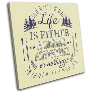 Motivational Travel Retro Illustration SINGLE CANVAS WALL ART Picture Print - Picture 1 of 1