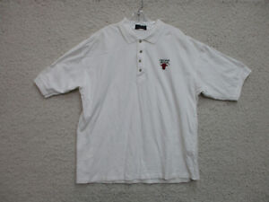 VINTAGE Antigua Chicago Bulls Polo Shirt Extra Large Adult White NBA Casual Mens