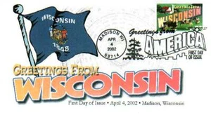 FPMG 3609 Greetings Wisconsin Madison State Flag - Picture 1 of 1