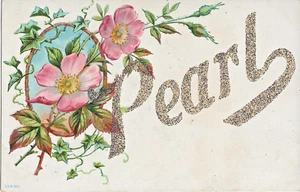 Vintage Embossed Divided Back Greetings Named Postcard for PEARL in Glitter UNU - Picture 1 of 2