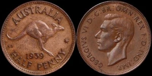 Australia 1939 Uncirculated Kangaroo Half Penny - UNC - Bild 1 von 1