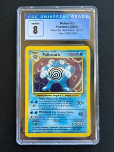 PSA 8 Poliwrath #13 Conjunto Base Ilimitado Holo Raro Pokemon 1999-2000 - Imagen 1 de 2