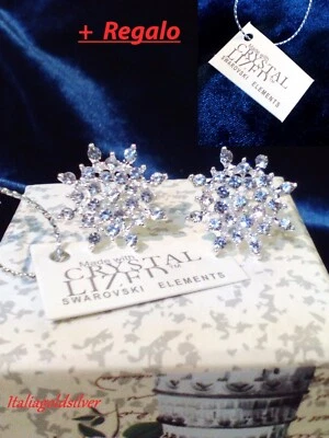 Orecchini Donna  Diamanti Cristallli R Argento 925 SWAROVSKI ORIGINALI Gioielli - Immagine 1 di 4