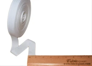 BAUMWOLLBAND - 50M METER ROLLE - weiß/schwarz - 24mm FAHNE/KWILL/NÄHEN - Bild 1 von 2