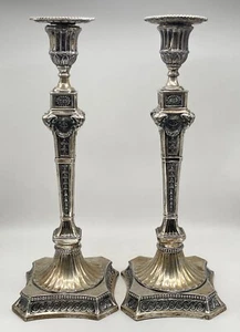 Set of 2 Wolf and Knell German Hanau Silver Candlesticks c. 1900 - Picture 1 of 9
