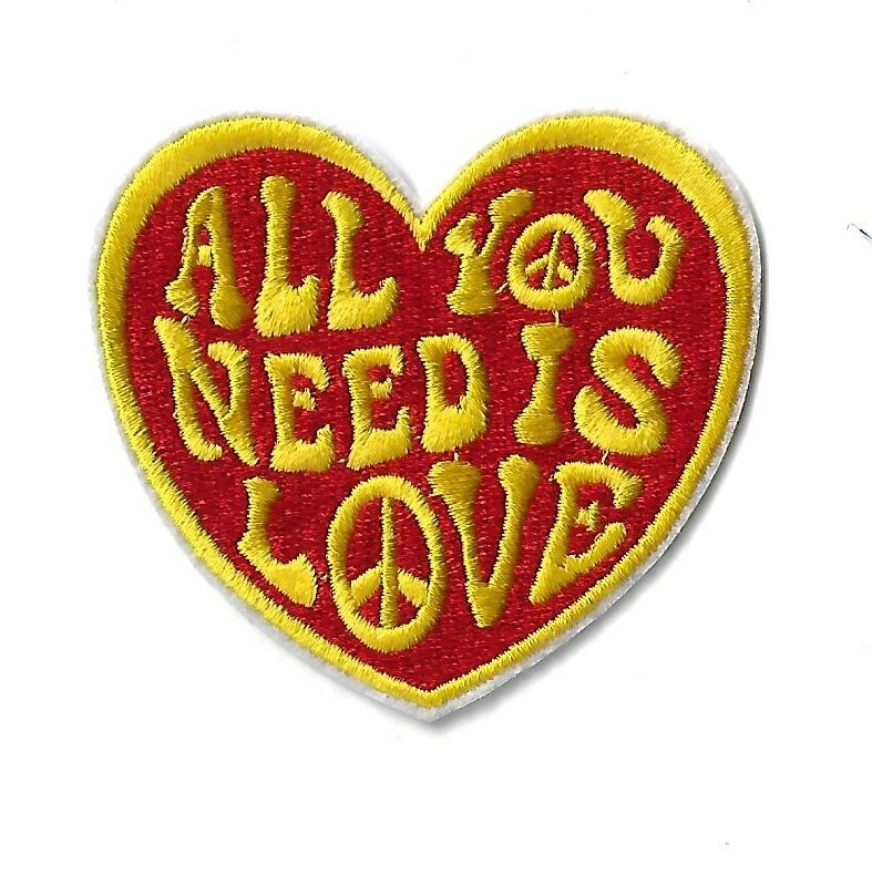 3" ALL YOU NEED IS LOVE Iron on Patch John Lennon Beatles Peace Heart patches - Image 1 of 1