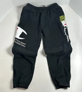 Champion Mens Behind The Label Sweat Pants LARGE Joggers Logo Zip Ankles Fleece - Picture 1 of 10