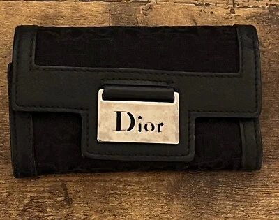 Cartera Christian Dior de Lona Negra Triple Plegable ¡Auténtica De Colección! ¡Excelente estado! Foto 1 de 4