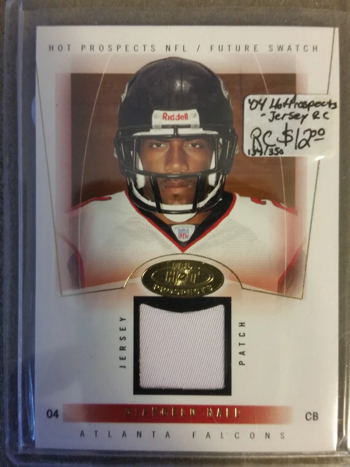 2004 Hot Prospects #97 DeAngelo Hall JSY RC 134/350 : Atlanta Falcons - Image 1 of 1