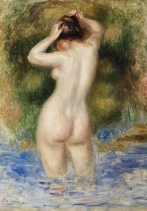 Auguste Renoir Bañista en el Río Desnudo Pintura Arte de Pared Impresión Póster Cuadro - Imagen 1 de 6