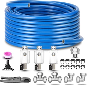 Kit Linea Aria Compressa 3/4" X 100Ft, Kit Linea Aria Hdpe-Alluminio Negozio/Garage per - Foto 1 di 7