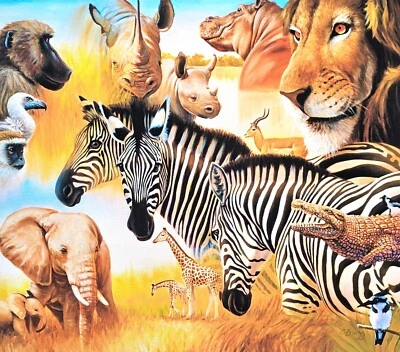 Charles Lynn Bragg Animal Africano Montaje Firmado a Mano Numerado Arte África Foto 1 de 4