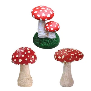 1Pc Simulation Resin Mushroom Sculpture Garden Yard Ornament Outdoor Lawn Decor - Picture 1 of 14