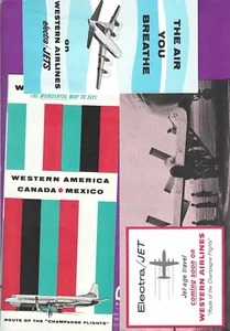 Western Airlines 1959. Electra Jet themed leaflets lot of 3. - Picture 1 of 7