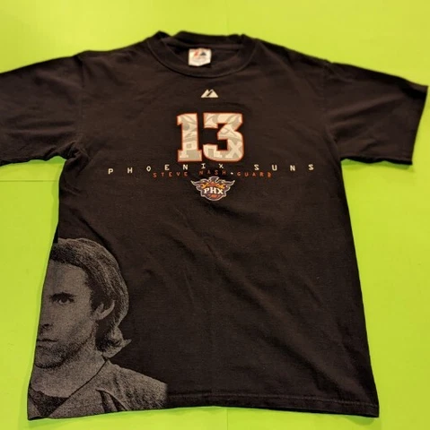 STEVE NASH Majestic NBA Phoenix Suns #13 PHX Black T Shirt Wraparound M (1B) Cover