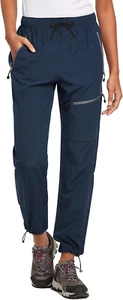 Women'S Hiking Pants Quick Dry Lightweight Water Resistant Elastic Waist Cargo P - Picture 1 of 12