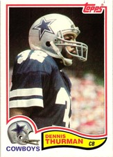 1982 Topps Football set Break #326 Dennis Thurman NRMT - Free Shipping