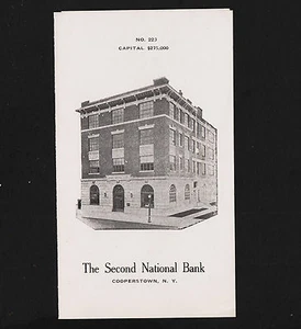 OPC 1938 Cooperstown NY Enviar Publicidad Banco Nacional Folleto Triple - Imagen 1 de 4