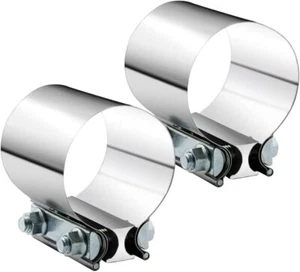 Exhaust Clamp 2.5Inch Lap Joint Band Clamp 2.5" SS304 Coupler Muffler Band Clamp - Foto 1 di 7