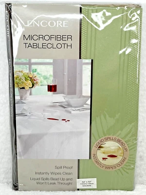 Encore Microfiber Tablecloth Spill Proof Size 52" x 52" Square Color Sage - Image 1 of 4