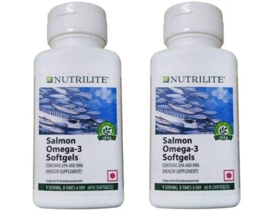 2x Amway Nutrilite Salmón Omega 3 Comprimidos - 120N Envío Rápido Sin Sabor Artificial Foto 1 de 4