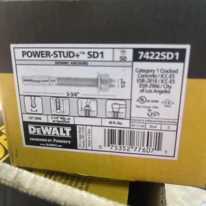 Anclajes de cuña de expansión de acero DeWALT Powers 7422SD1 3-3/4 pulgadas (paquete de 50) - Imagen 1 de 1