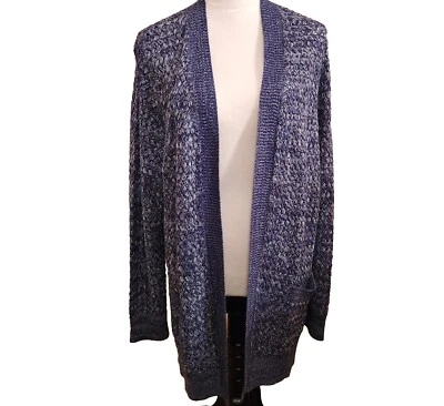 Hasting & Smith Mujer 1X Cárdigan Suéter Azul Acogedor Plumero Abierto $56 NUEVO CON ETIQUETAS NUEVO Foto 1 de 4