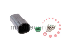 Deutsch DT 04 4P plug W4P wedgellock DT04-4P contacts for 1.0 > 2.0mm cable CSA - Imagen 1 de 1