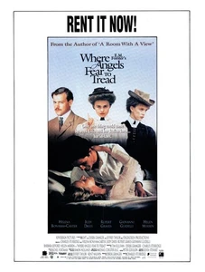 Anuncio impreso, 1993 Where Angels Fear To Tread Rent Now Home Video Póster Estilo Años 90 - Imagen 1 de 1
