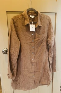 With Love P Cill Baumwolle hauchdünn Langarm Shirt Kleid Neu mit Etikett Large - Bild 1 von 6