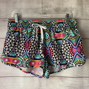 OP Multi-Colored Geometric Shorts Drawstring Elastic Waist Beach Size L (11-13) - Picture 1 of 9
