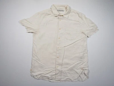 Outerknown Shirt Mens Medium Cream Button Up Short Sleeve Hemp Blend Collared - Image 1 of 4