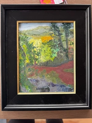 oil painting “Castle View” Chateau De Belcayre Thonac France 13” X 15” Framed - Image 1 of 3