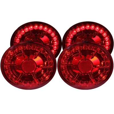 Conjunto de luz trasera de lente roja cromada para Chevrolet Corvette 2005-2012 [4 piezas] Foto 1 de 2