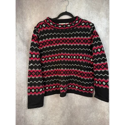 Suéter Liz Claiborne Petite Mezcla Lana de Cordero Fair Isle Pullover Mujer M Foto 1 de 4