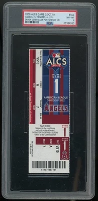 Derek Jeter 2009 ALCS Last Postseason Homerun Full Ticket PSA 8 - Image 1 of 3