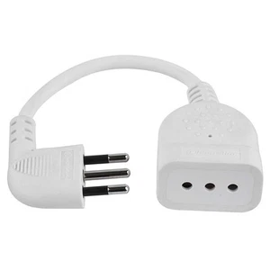 Mini Prolunga Salvaspazio Spina Piccola 10A Cavo 20 cm Bianco Electraline 46005 - Picture 1 of 6