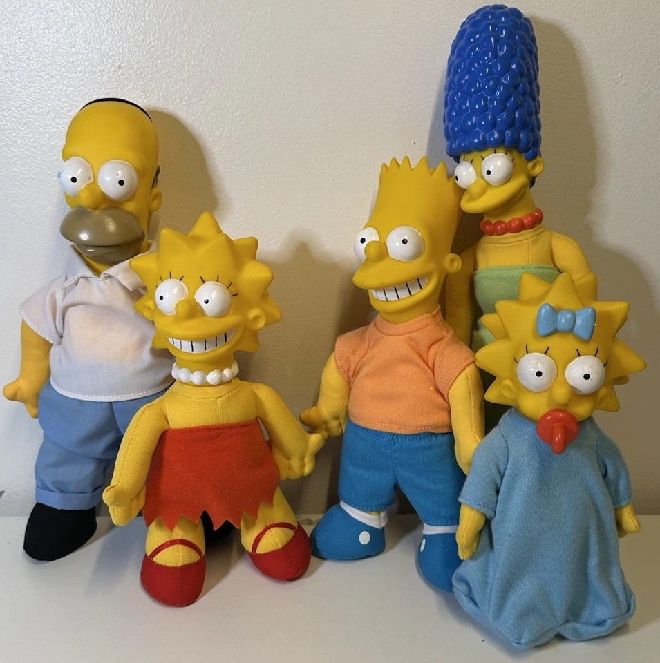 Винтажные плюшевые куклы The Simpsons 1990 Burger King полный набор из 5 штук отдельно - Изображение 1 из 1
