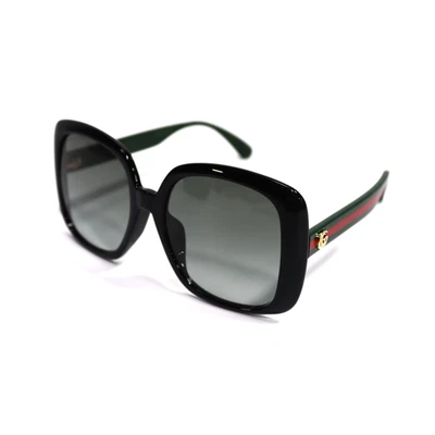 GUCCI GG0714SA 001 Square Injection Black Red Green Grey 56mm Women's Sunglasses - Image 1 of 4