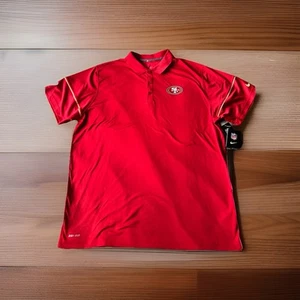 Nike Dri Fit San Francisco 49ers Polo Talla 2XL Rojo NFL Entrenador de Campo Nueva - Imagen 1 de 10