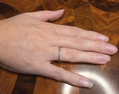 Anillo de compromiso de tanzanita de oro amarillo de 14 talla US 6-6,25 Foto 1 de 4