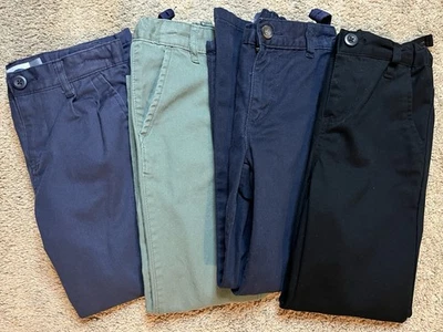 Pantalones de vestir para niños azul verde negro viejo azul marino lugar para niños talla 6 lote de 4 Foto 1 de 4