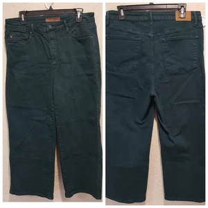 Judy Blue Jeans Damen 15/32 türkis hoher Bund weites Bein Crop Capri Bauchkontrolle - Bild 1 von 8