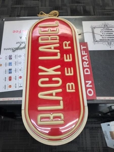 Cartel iluminado Carling etiqueta negra cerveza en borrador doble cara EE. UU. - Imagen 1 de 22
